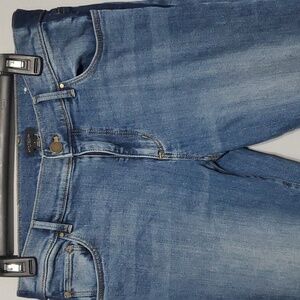 Ann Taylor Factory Two-tone jeans womens size 6 blue darker blue side stripe str